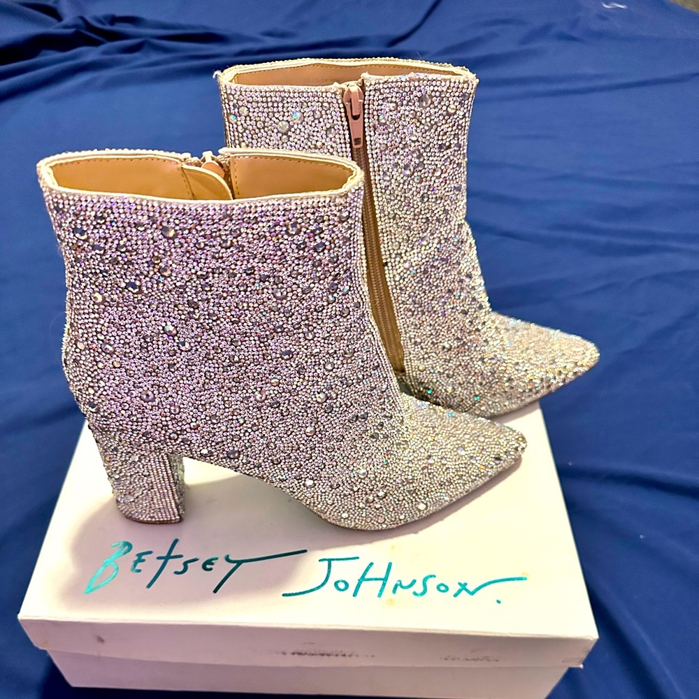 Betsey Johnson Cady Sparkly Rhinestone Booties